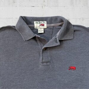 Perlis Crawfish New Orleans Gray Polo Shirt Mens Sz M